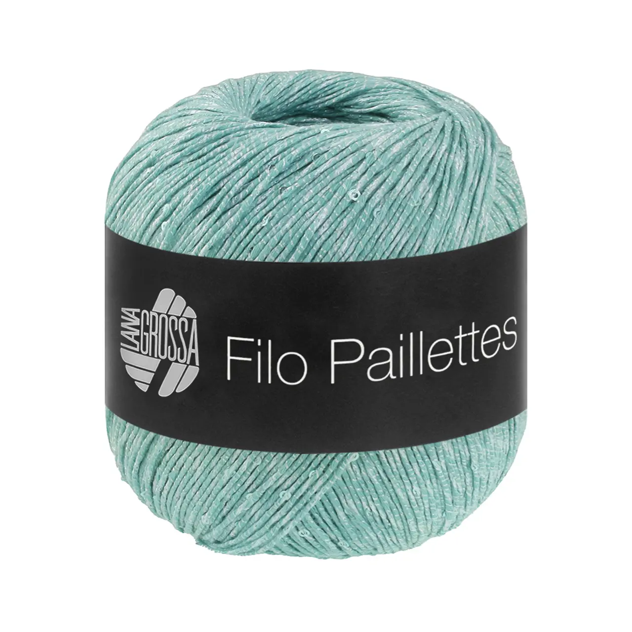 Filo Paillettes 11 Türkis von Lana Grossa. Edles fest verzwirntes Baumwollgarn mit Pailletten und Matt-Glanz-Effekt