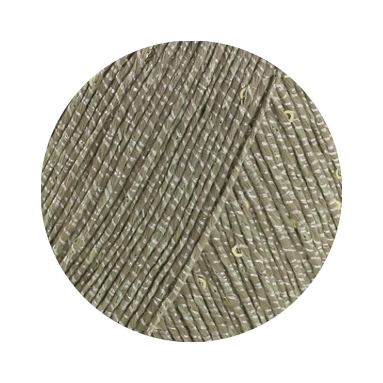 Filo Paillettes 13 Khaki von Lana Grossa. Edles fest verzwirntes Baumwollgarn mit Pailletten und Matt-Glanz-Effekt