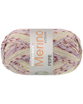 <span class="yarn-title">Meilenweit 100 Merino Extrafine Pepe</span> <span class="yarn-color">4143 Antikviolett/<wbr>Veilchenblau/<wbr>Kiwigrün/<wbr>Creme/<wbr>Mint/<wbr>Pastelllila</span>