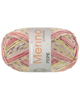 <span class="yarn-title">Meilenweit 100 Merino Extrafine Pepe</span> <span class="yarn-color">4144 Pistazie/<wbr>Grüngelb/<wbr>Flieder/<wbr>Grauviolett/<wbr>Creme/<wbr>Bordeaux/<wbr>Pastellrosa</span>
