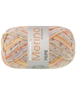 <span class="yarn-title">Meilenweit 100 Merino Extrafine Pepe</span> <span class="yarn-color">4148 Hellgelb/<wbr>Hellbeige/<wbr>Orange/<wbr>Leinengrau/<wbr>Grau/<wbr>Blasslila/<wbr>Pastellblau</span>