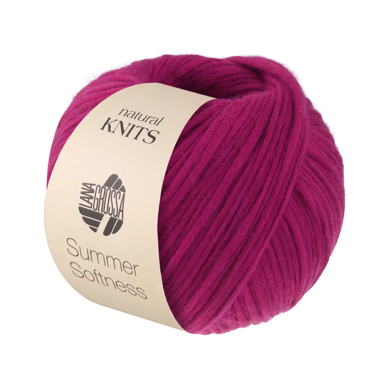 Summer Softness 27 Fuchsia von Lana Grossa. Zartes Baumwollschlauchgarn voluminös gefüllt mit flauschigen Merinofasern