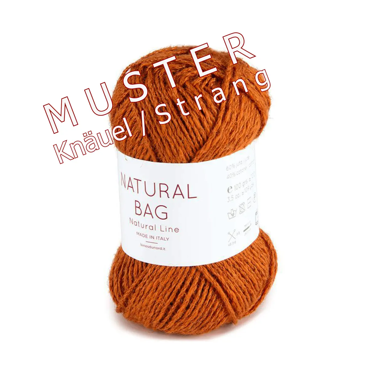 Natural Bag 14 Altrosa von Laines Du Nord. Ein natürliches Garn aus Jute und Baumwolle mit einer rustikalen Textur.
