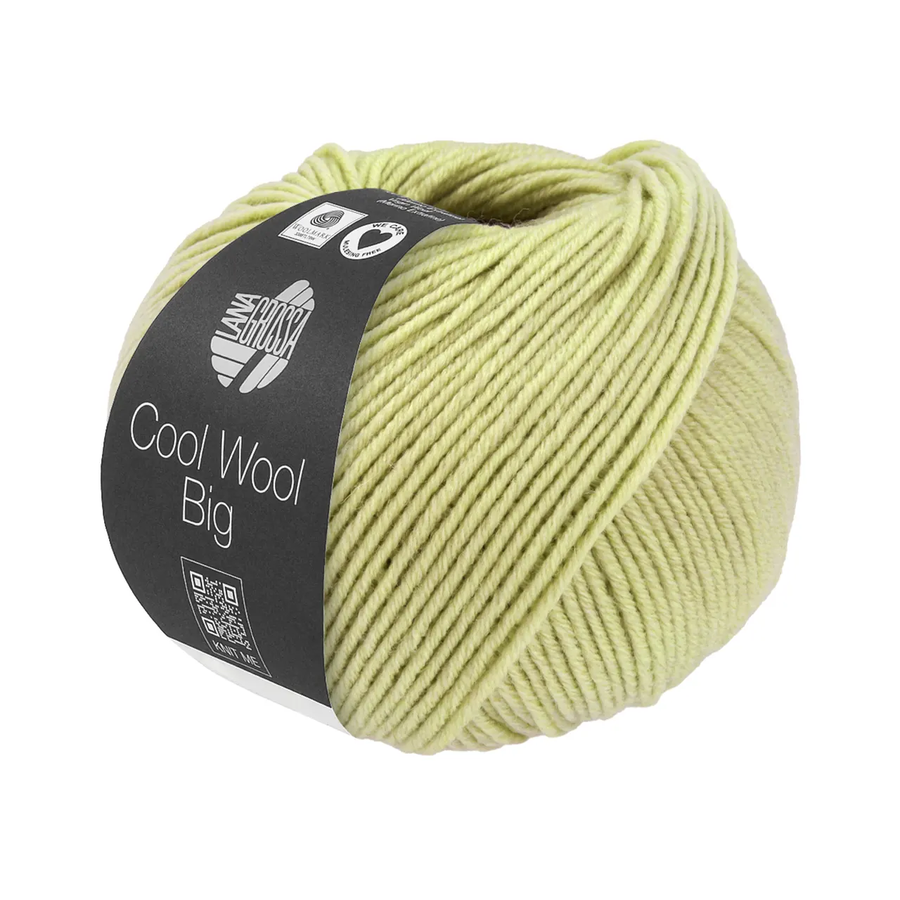Cool Wool Big Uni 1029 Birkengrün von Lana Grossa. Extrafeine Merinowolle waschmaschinenfest und filzfrei