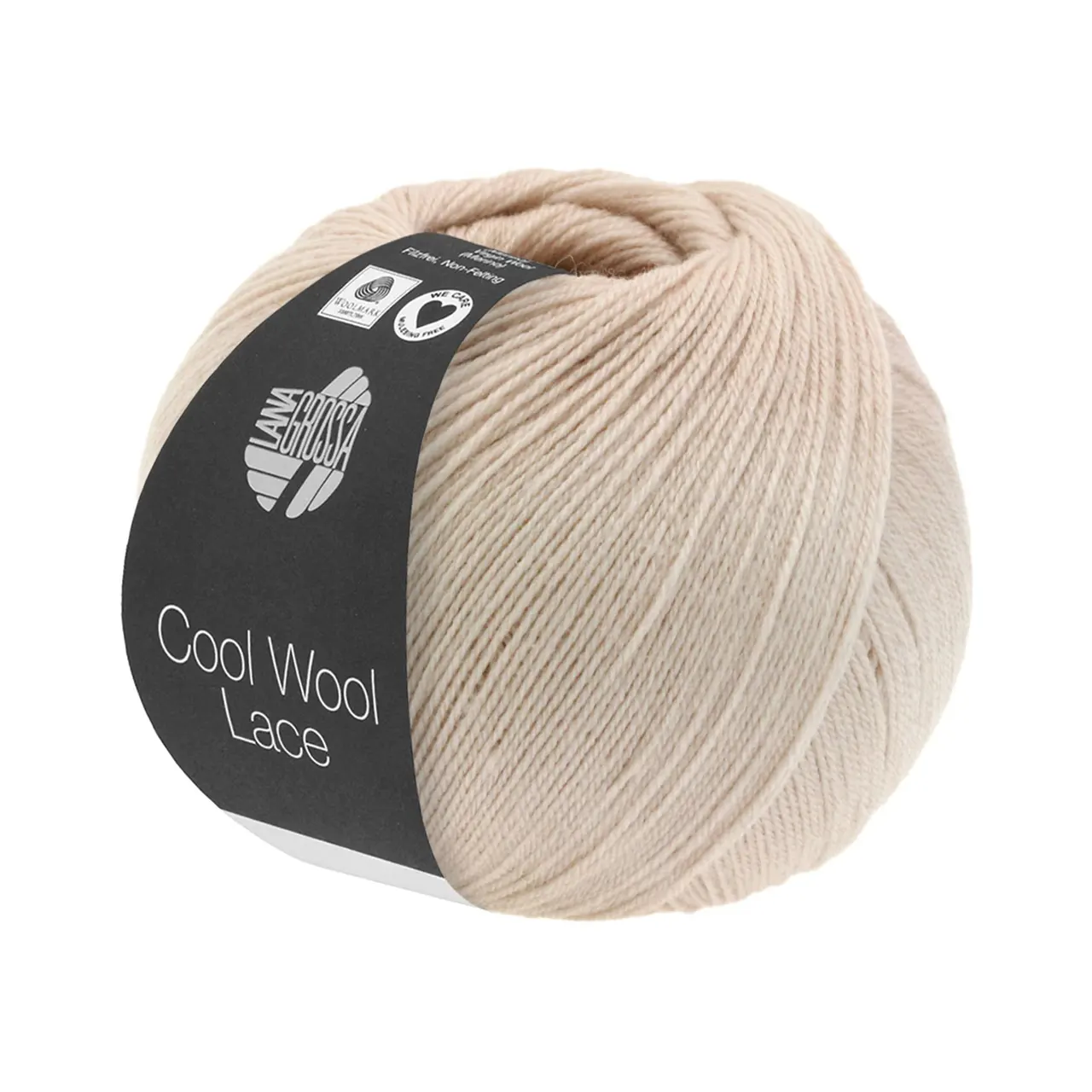 Cool Wool Lace 56 Perlbeige von Lana Grossa. Extrafeine Merinowolle waschmaschinenfest und filzfrei