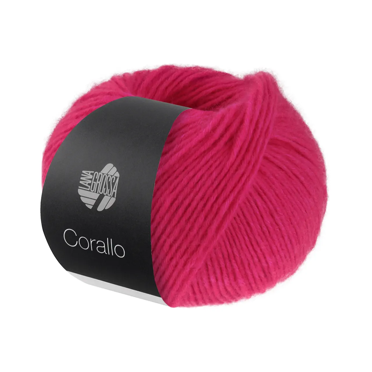 Corallo Uni 104 Fuchsia von Lana Grossa. Ein modernes Effektgarn bei dem ein stabiles und zugleich weiches Baumwollnetz mit feinen Merinofasern gefüllt ist. Besonders geeignet für Pullover Cardigans Tücher und leichte Accessoires.