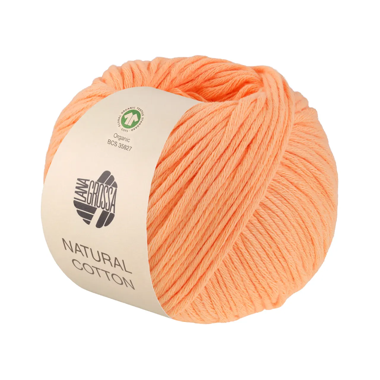Natural Cotton GOTS 23 Apricot von Lana Grossa. Bio-Baumwollgarn in Millefili- Zwirnung GOTS zertifiziert