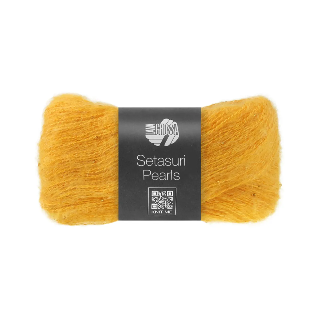 Setasuri Pearls 202 Gelb von Lana Grossa. Feines Lace-Garn aus Suri-Alpakafasern mit Seide und Glasperlen