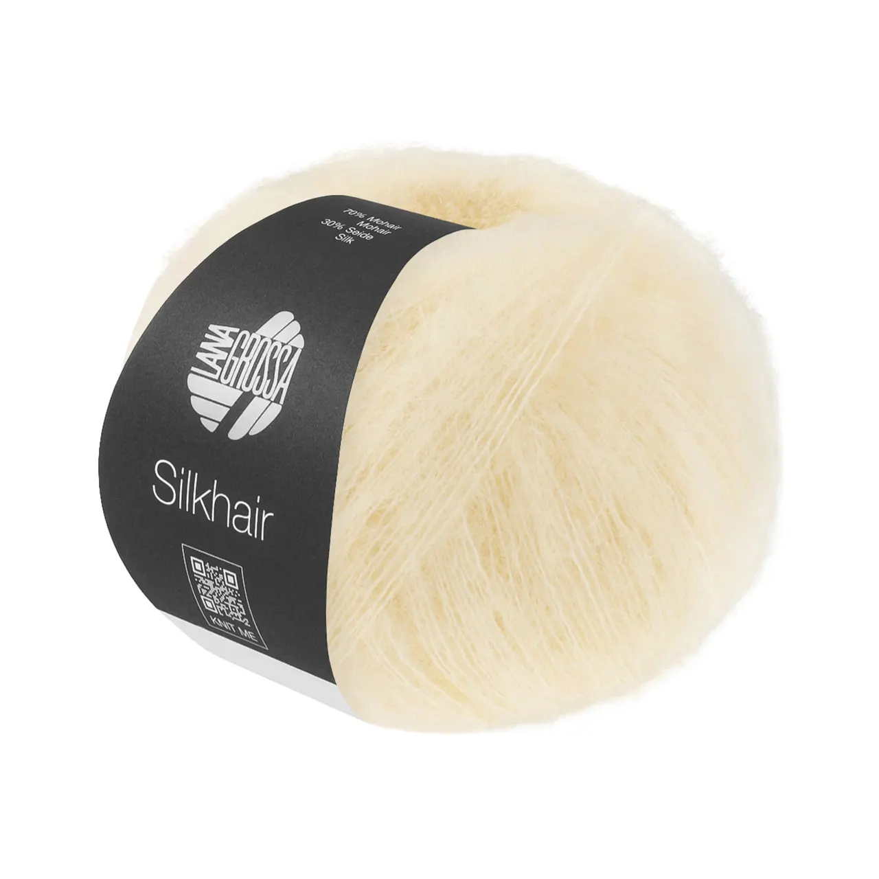 Silkhair Uni 232 Creme von Lana Grossa. Feines Lace-Garn aus Superkid Mohair mit Seide