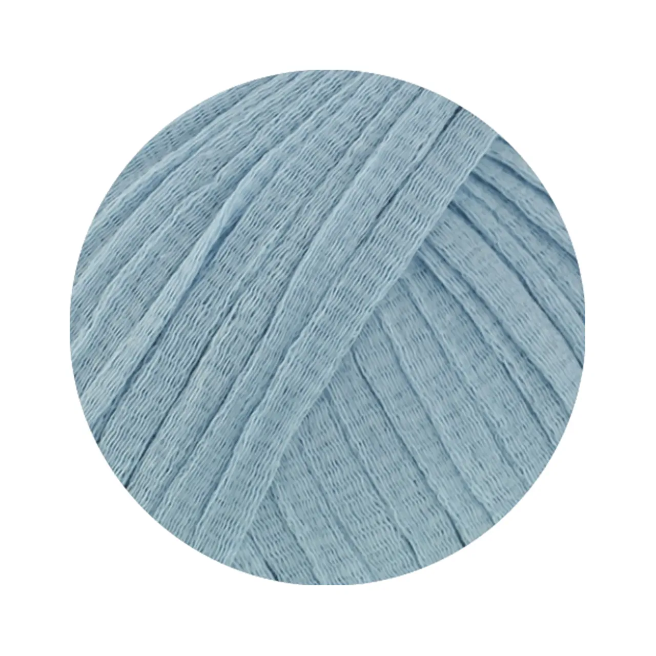 Tessera 13 Himmelblau von Lana Grossa. Hochwertiges schmales Baumwoll-Bändchengarn in matter-papierfeiner Optik