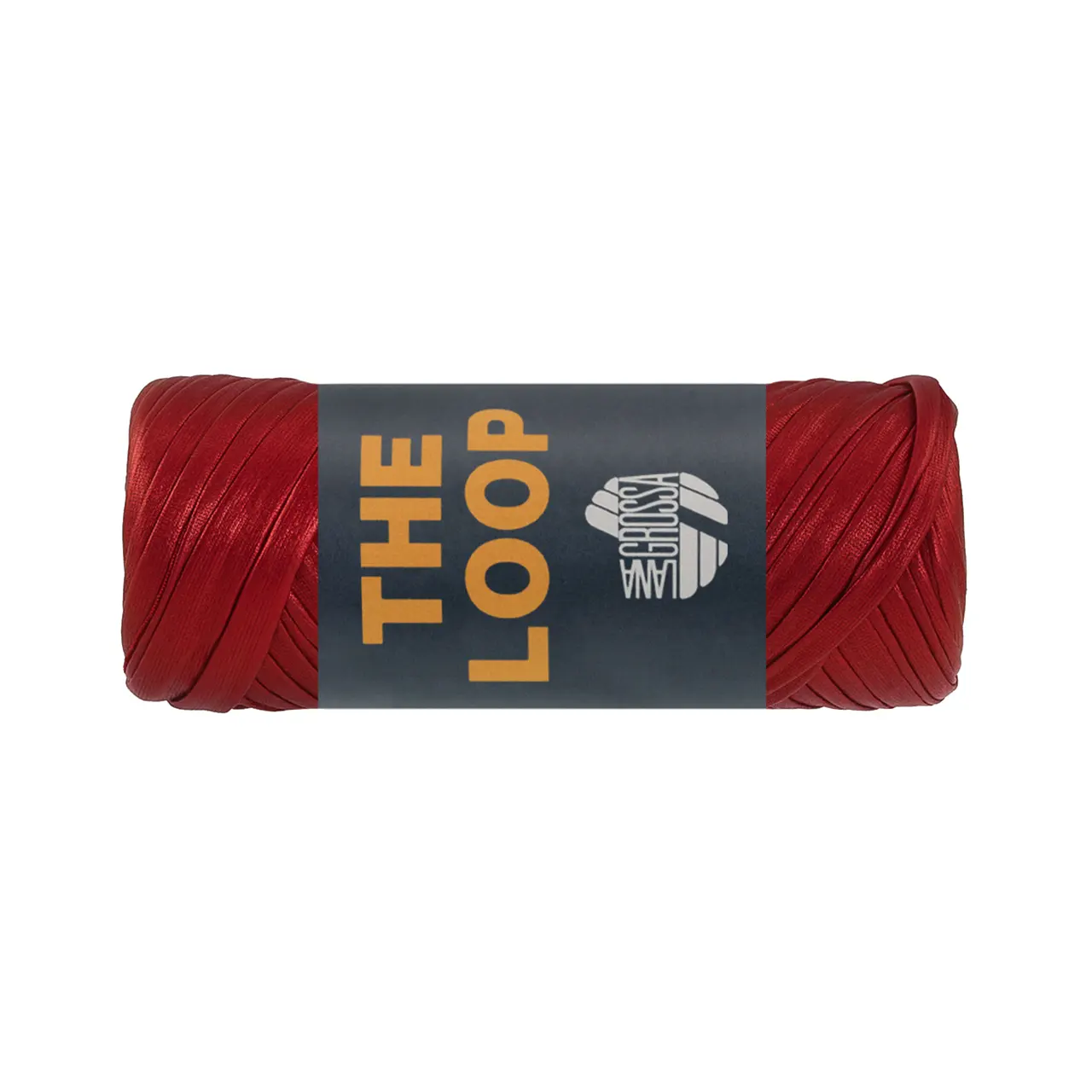 The Loop 8 Dunkelrot von Lana Grossa. Einseitig beschichtetes gewirktes Band mit Matt-Glanz- Effekt - ideal für Dekoartikel & Taschen