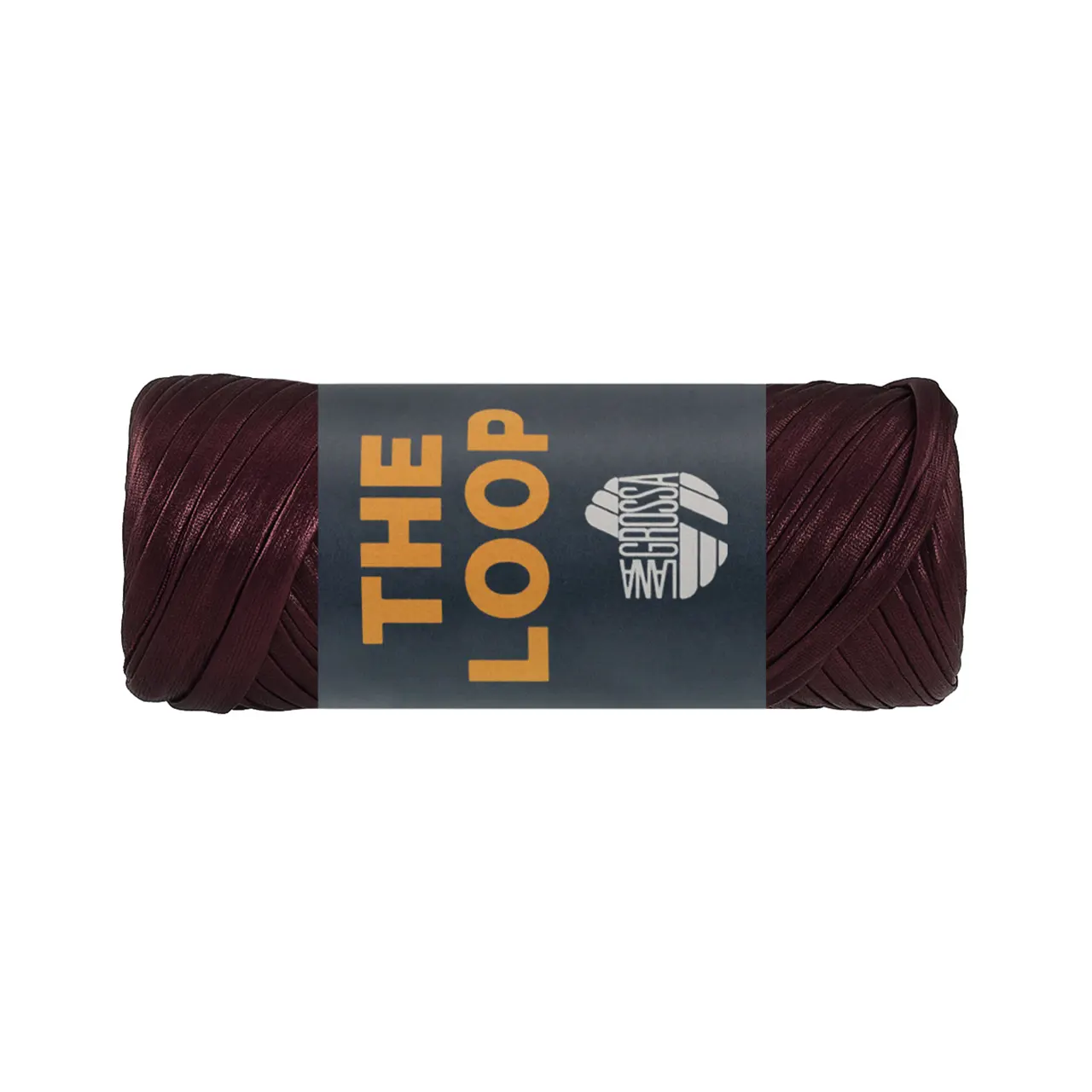 The Loop 9 Burgund von Lana Grossa. Einseitig beschichtetes gewirktes Band mit Matt-Glanz- Effekt - ideal für Dekoartikel & Taschen