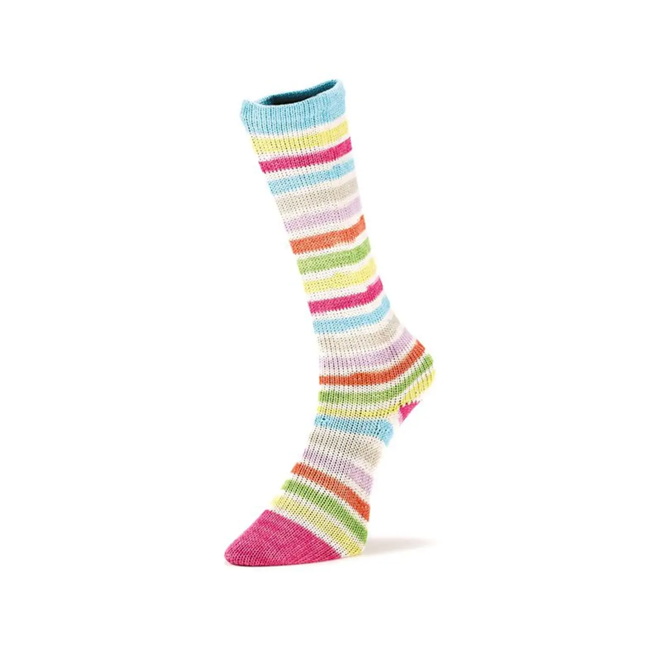 Summer Socks Infinity 200 Pink/Grün/Orange/Flieder/Hellblau/Gelb von Laines Du Nord. Witzig und originell