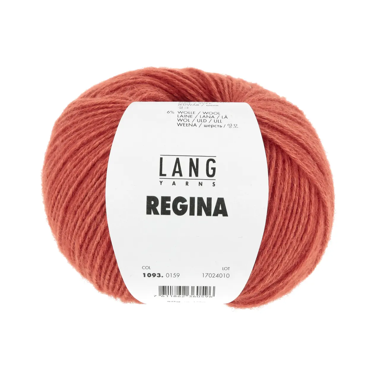Regina 159 Dunkelorange von Lang Yarns. Ein Garn mit wunderschönem Glanz und Gefühl das das Beste aus allen Welten in sich vereint. Es besteht aus Seide Baby-Alpaka Baumwolle und einem kleinen Anteil an Wolle. Dieses Garn ist atmungsaktiv bietet aber genug Wärme für kühle Frühlingstage. Die Farben sind lebendig und dank der breiten Farbpalette kann jeder mühelos seine Lieblingsauswahl treffen.