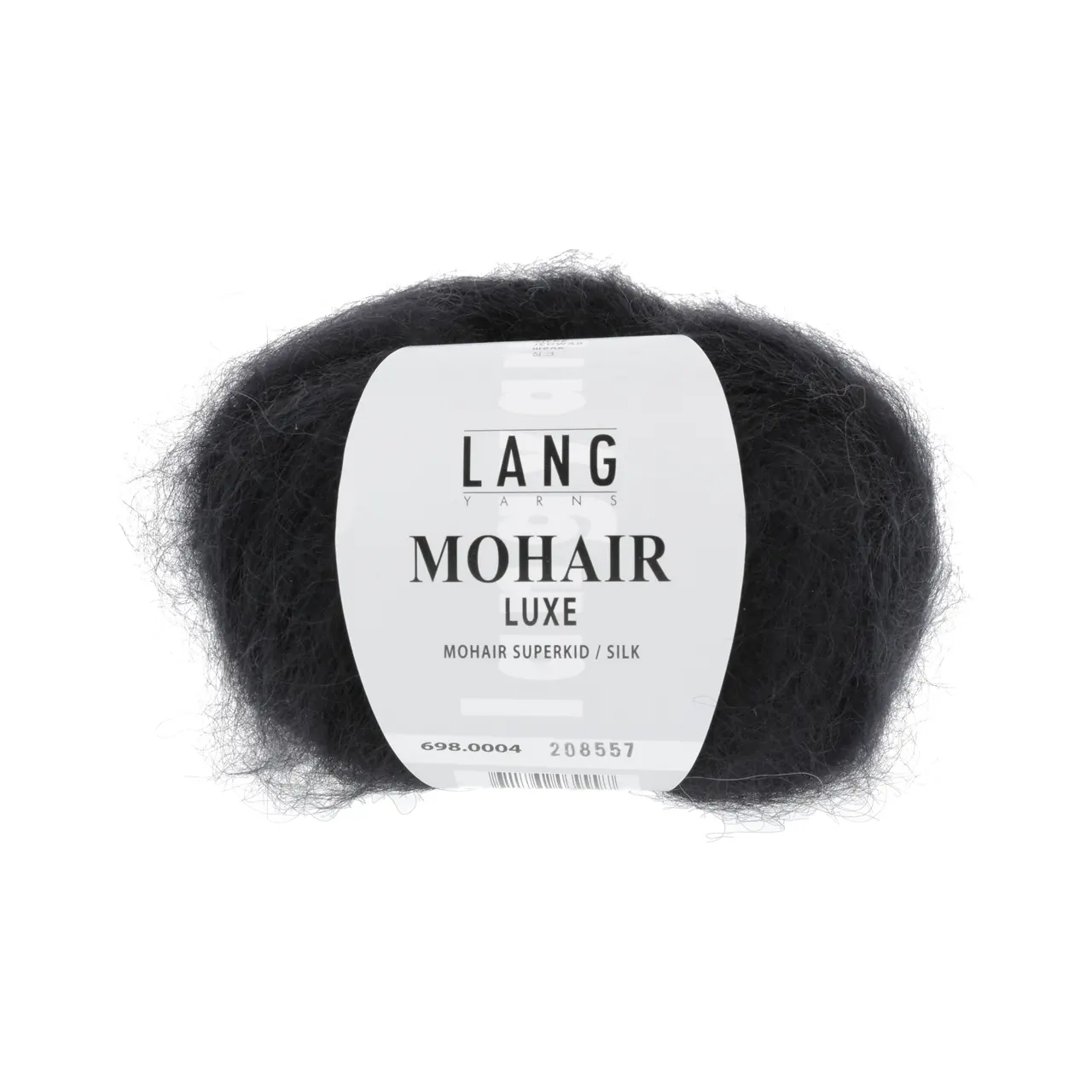 Mohair Luxe 4 Schwarz von Lang Yarns. Superkid-Mohair gemischt mit Seide - ein federleichtes Garn für modische Accessoires und mehr.