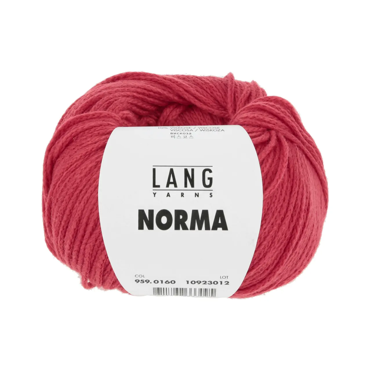 Norma 160 Feuerrot von Lang Yarns. Die Fasermischung aus feinster Baumwolle und hochwertiger Viskose macht aus diesem Garn einen Alleskönner. Der hautfreundliche Griff die Weichheit und das Volumen durch die innovative Konstruktion geben dem Garn einen wolligen Charakter. Ein typischer Vertreter der Ganzjahresgarne.