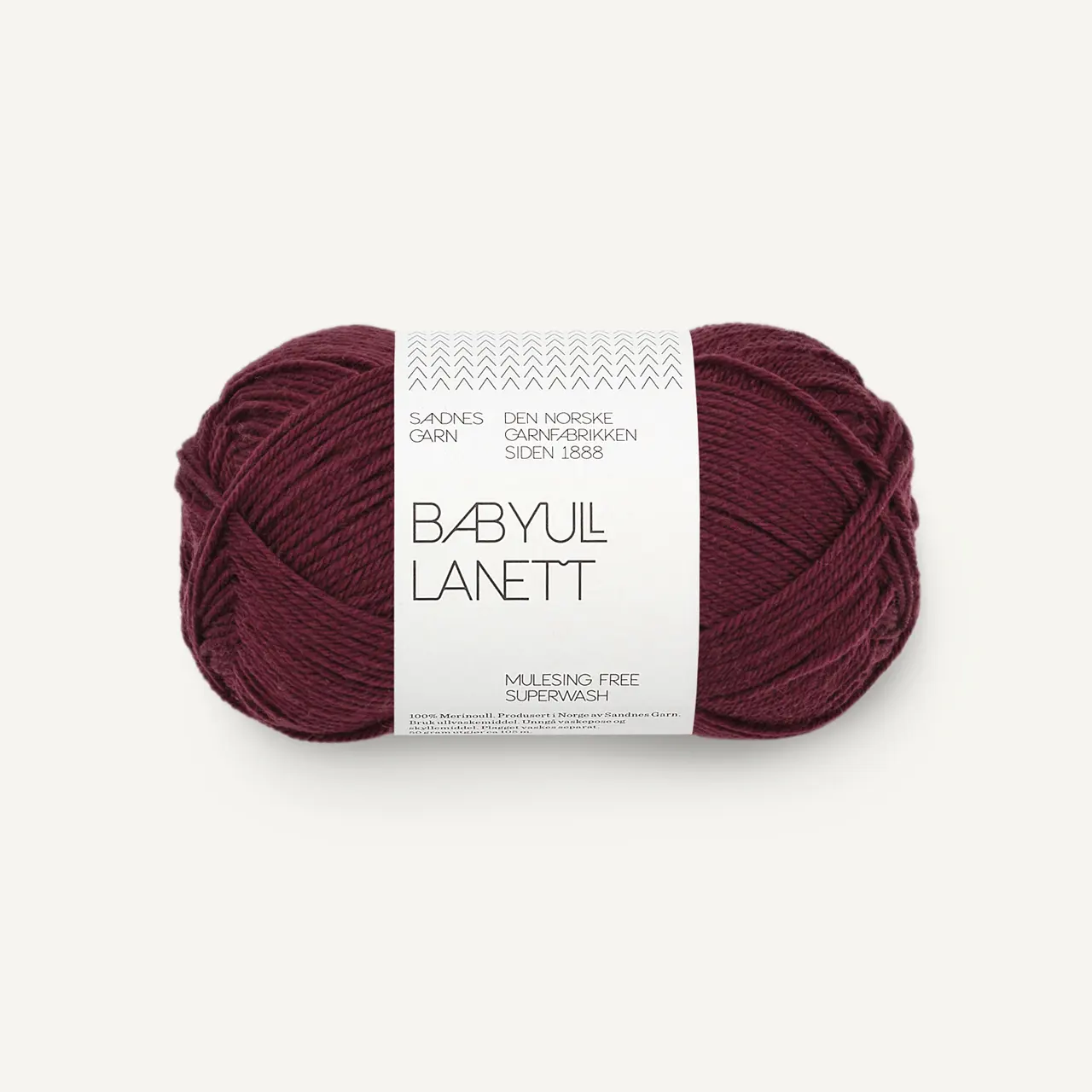 Babyull Lanett 4372 Dyp Burgunder von Sandnes Garn. Herrlich weiches Babygarn