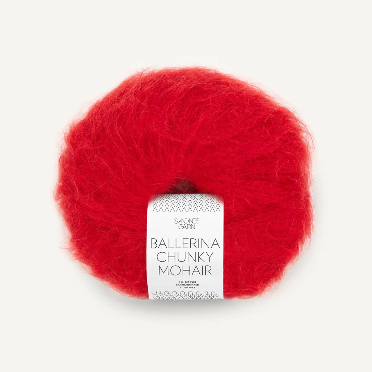 Ballerina Chunky Mohair 4219 True Red von Sandnes Garn. Wunderschön weich und flauschig wie eine Wolke.