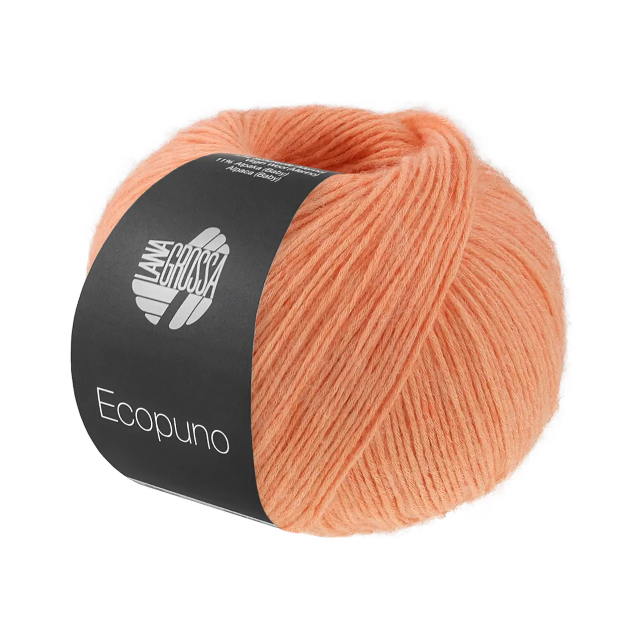 Ecopuno 229 Lachsorange von Lana Grossa. Edle Netzgarnstruktur aus Baumwolle gefüllt mit Merino/Alpaka