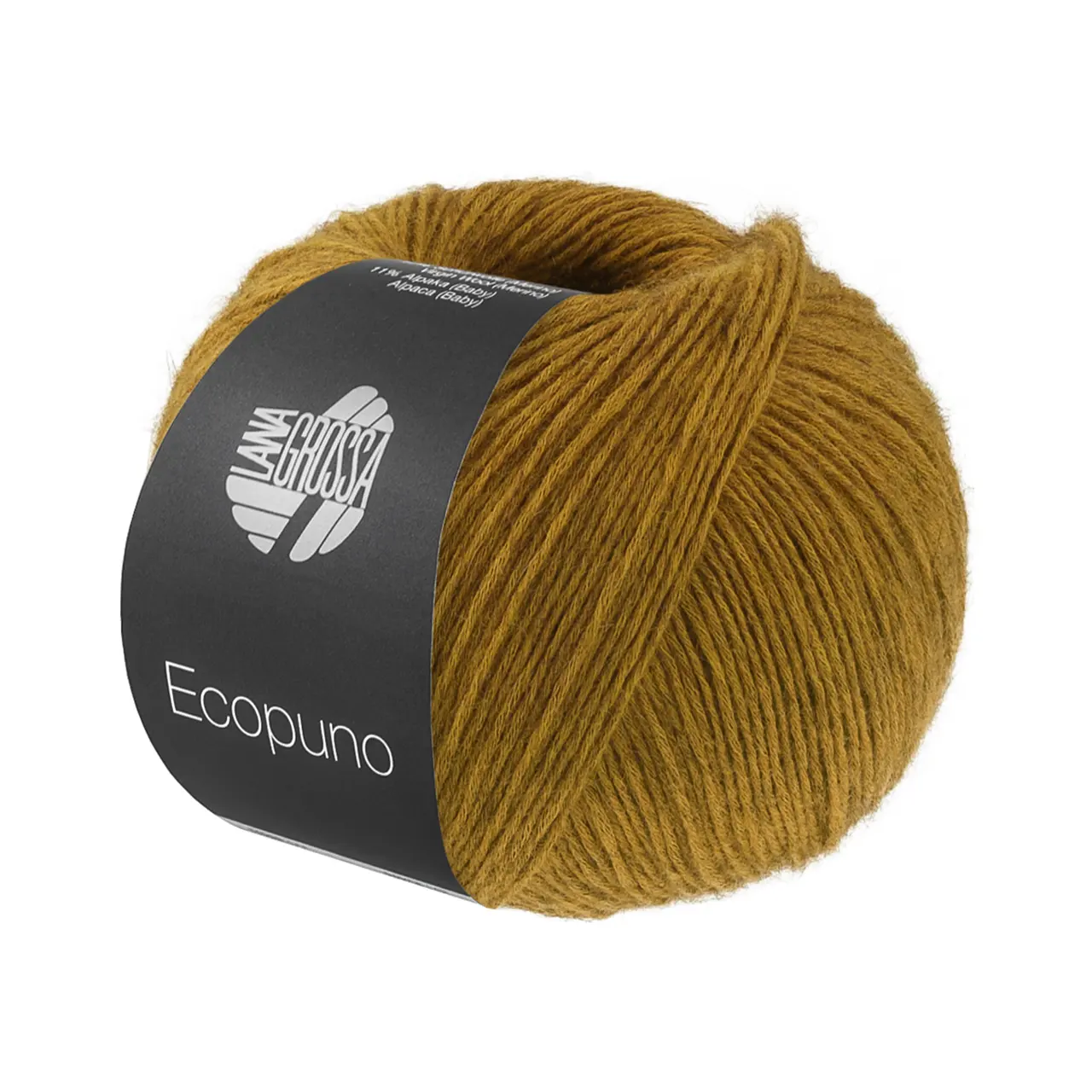 Ecopuno 231 Currygelb von Lana Grossa. Edle Netzgarnstruktur aus Baumwolle gefüllt mit Merino/Alpaka