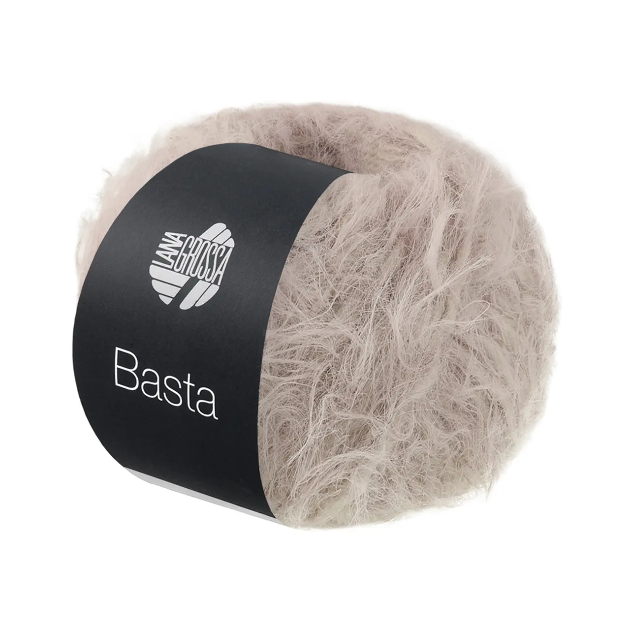 Basta 47 Beigegrau von Lana Grossa. Garn im Fake Fur Look locker verzwirnt aus einem Franseneffekt und feinen Merinofasern