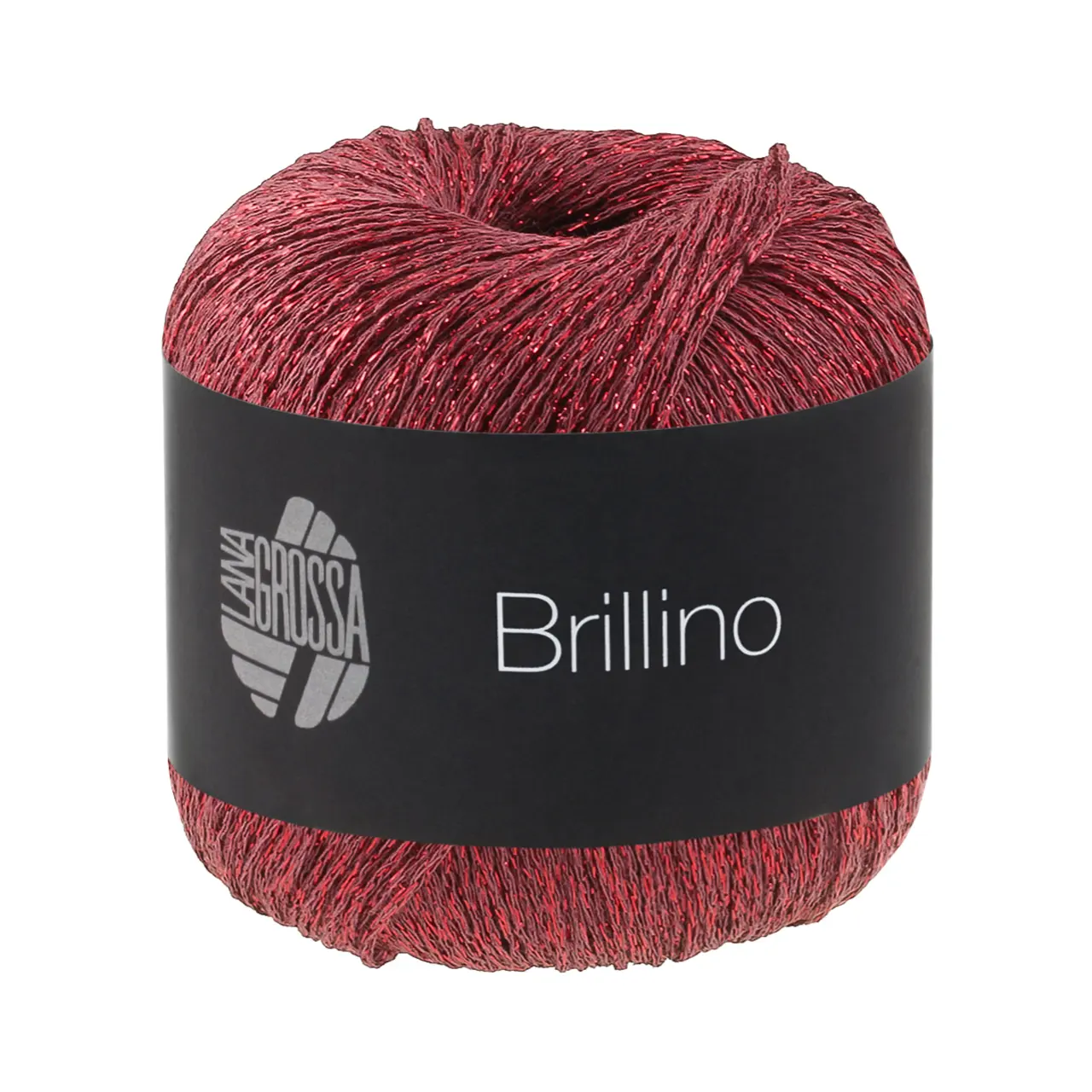 Brillino 49 Dunkelrot von Lana Grossa. Beilaufgarn mit farbigem Lurexfaden ACHTUNG