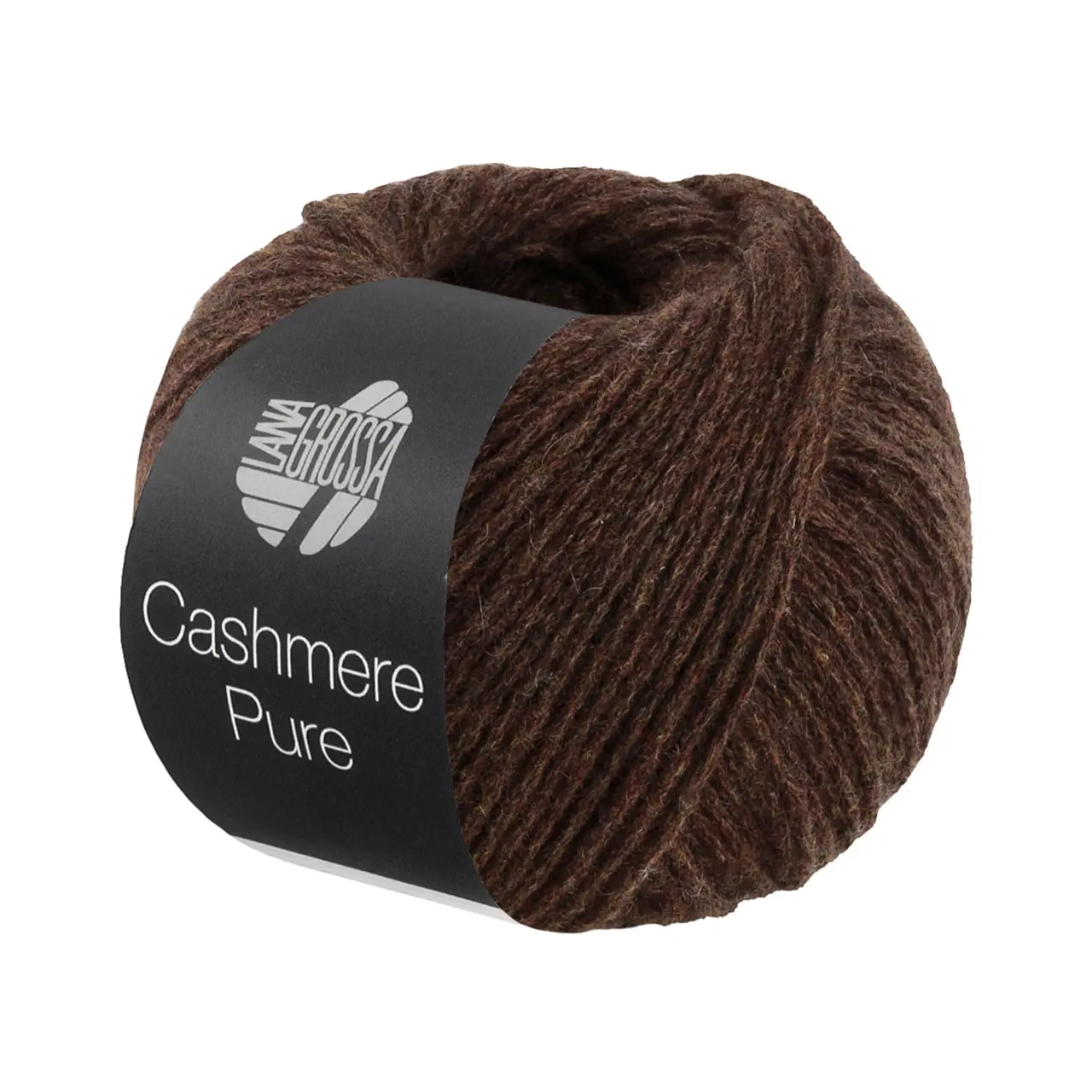 Cashmere Pure 37 Dunkelbraun von Lana Grossa. Klassisch verzwirntes reines Kaschmirgarn
