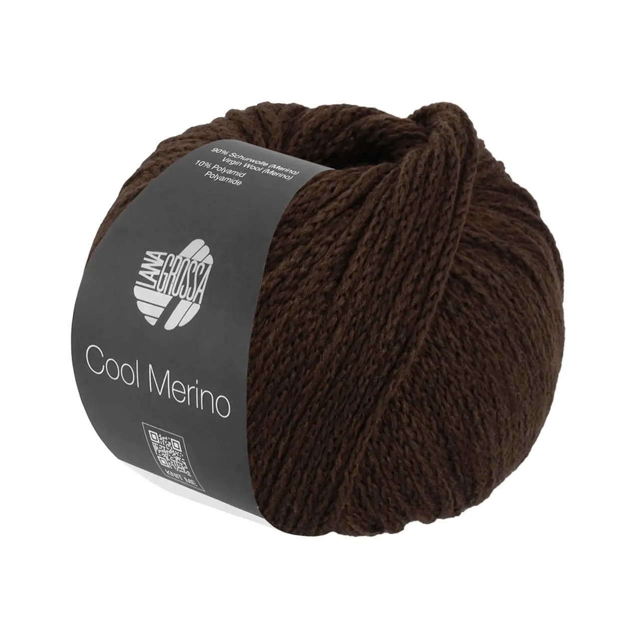 Cool Merino 44 Dunkles Graubraun von Lana Grossa. Leichtes Kettengarn aus klassischer Merinowolle