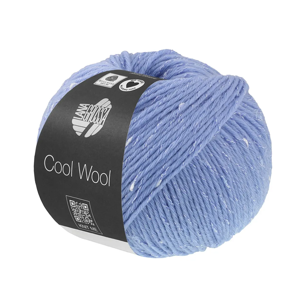 Cool Wool Big Dots 101 Hellblau von Lana Grossa. Merinoklassiker mit effektvollen Tweednoppen