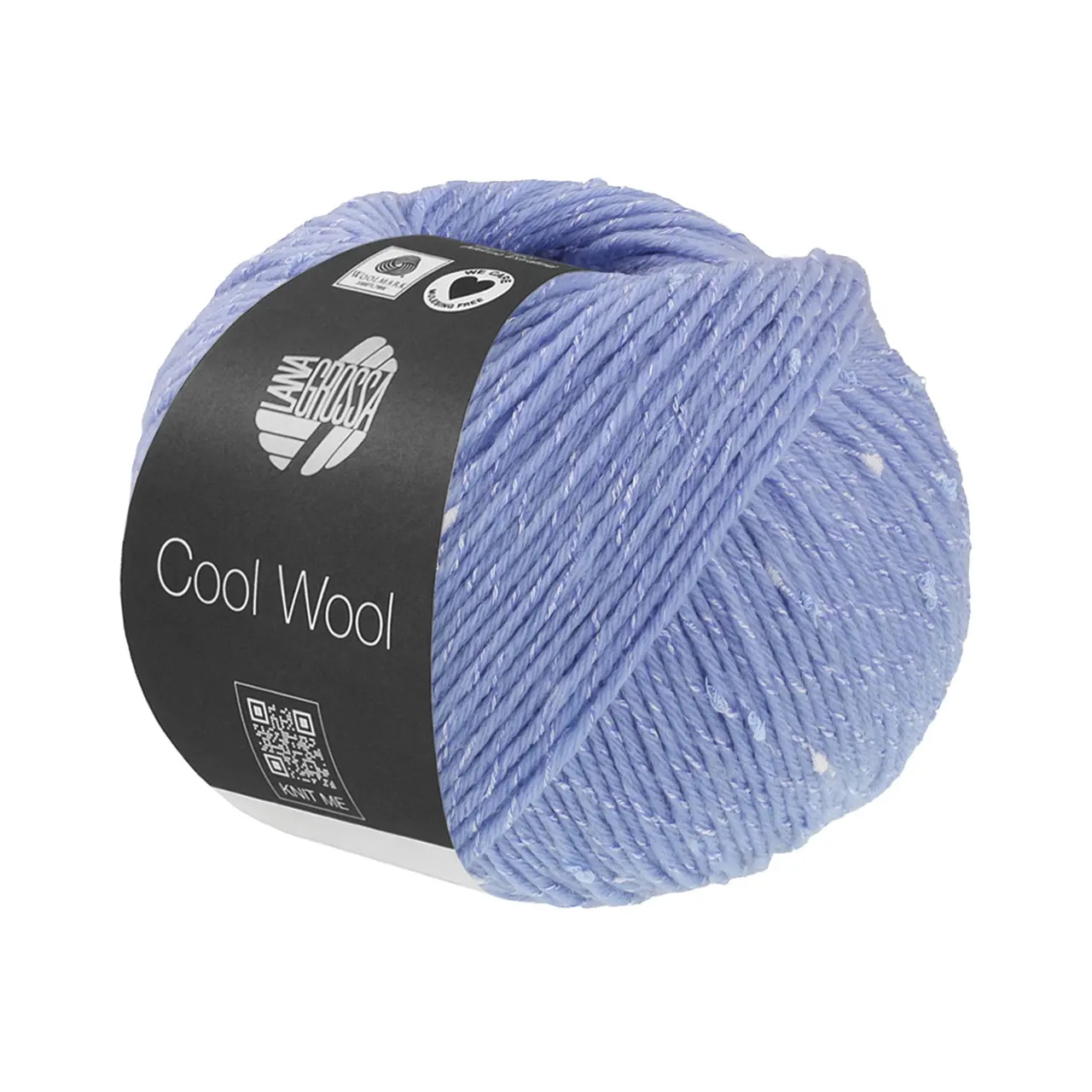 Cool Wool Dots 1 Hellblau von Lana Grossa. Merinoklassiker mit effektvollen Tweednoppen
