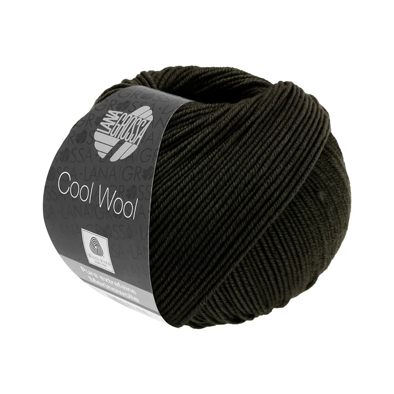 Cool Wool Uni 2104 Schwarzgrün von Lana Grossa. Extrafeine Merinowolle waschmaschinenfest und filzfrei