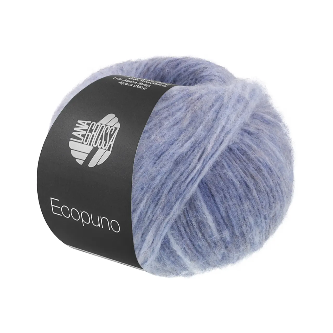 Ecopuno Sfumato 705 Jeans/Hellblau von Lana Grossa. Flauschige Netzgarnstruktur aus Baumwolle voluminös gefüllt mit Merino/Baby Alpaka