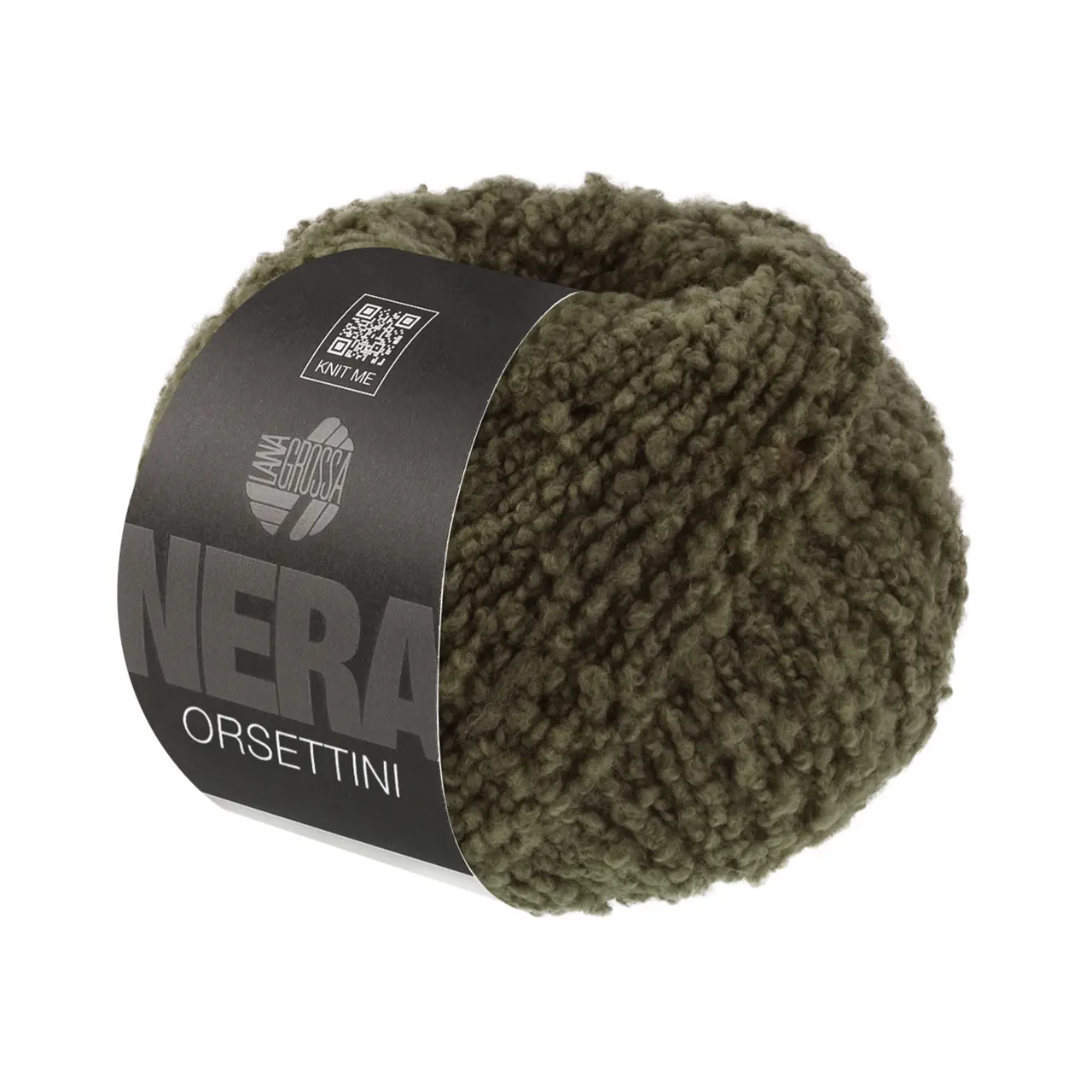 Orsettini 13 Dunkles Graugrün von Lana Grossa. Zartes weiches Bouclé-Garn aus superfeinen Merinofasern