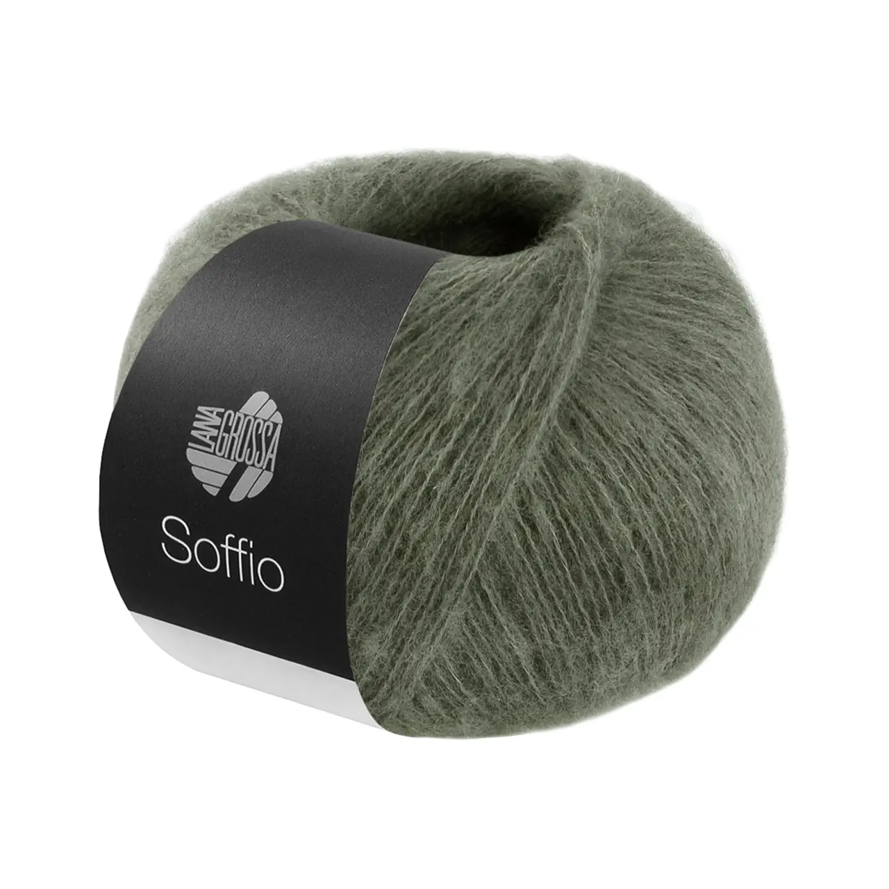 Soffio 37 Waldgrün von Lana Grossa. Flauschiges Lace-Garn aus Merino- & Baumwolle mit Kaschmiranteil
