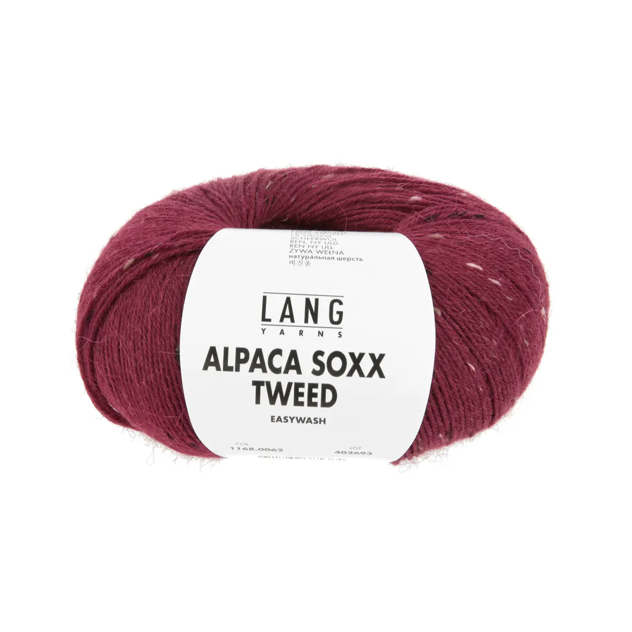Alpaca Soxx Tweed 62 Weinrot von Lang Yarns. Neu bieten wir Ihnen unsere Qualität ALPACA SOXX 4-fach auch mit Tweed Noppen an. Dank der Kombination aus Baby Alpaca Schurwolle und Polyamid eignet sich das Garn perfekt für kuschelige Socken und zahlreiche weitere Strickideen. ALPACA SOXX TWEED ist die ideale Wahl wenn Weichheit und Wärme im Mittelpunkt stehen.