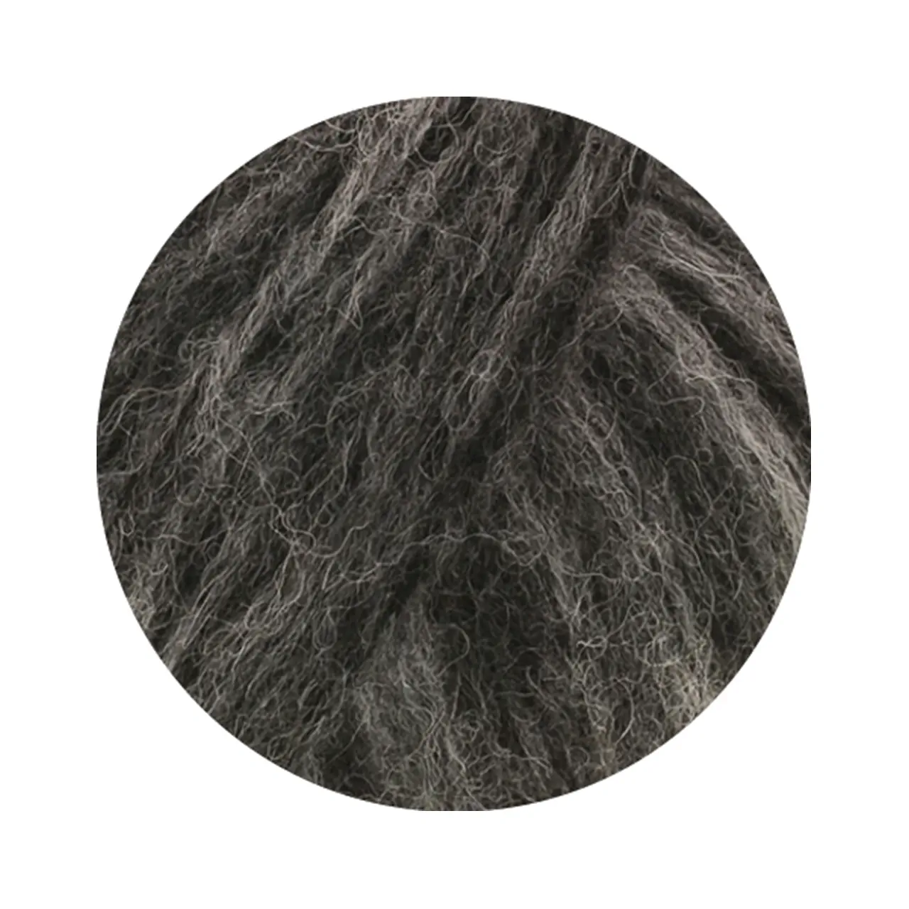 Pelo Cashmere 5 Anthrazit/Schwarz von Lana Grossa. Flauschige Netzgarnstruktur aus Baumwolle gefüllt mit Cashmere & Baby-Alpakafasern