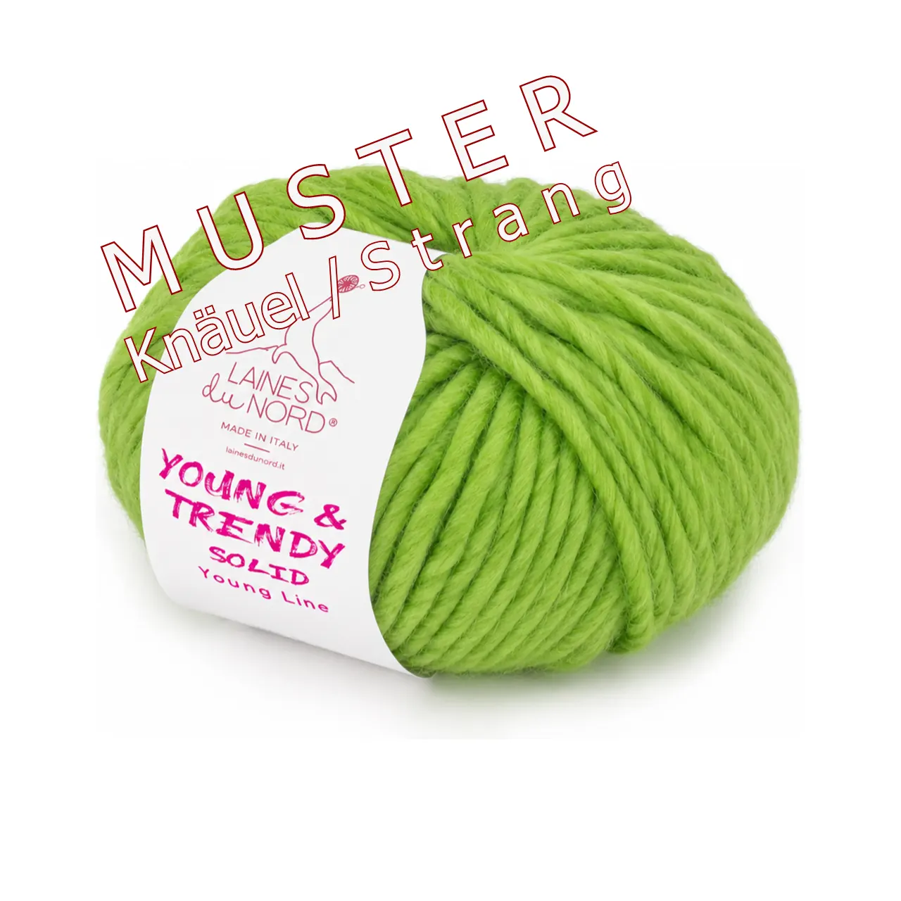 Young & Trendy Solid 300 Gelb von Laines Du Nord. Ein Garn aus 100 % mulesingfreier Schurwolle mit intensiven Farben die jedes Strick- oder Häkelmuster hervorheben.