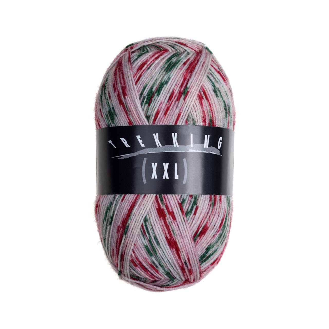 XXL-Trekking color 753 Rot-Hellgrau-Schiefer