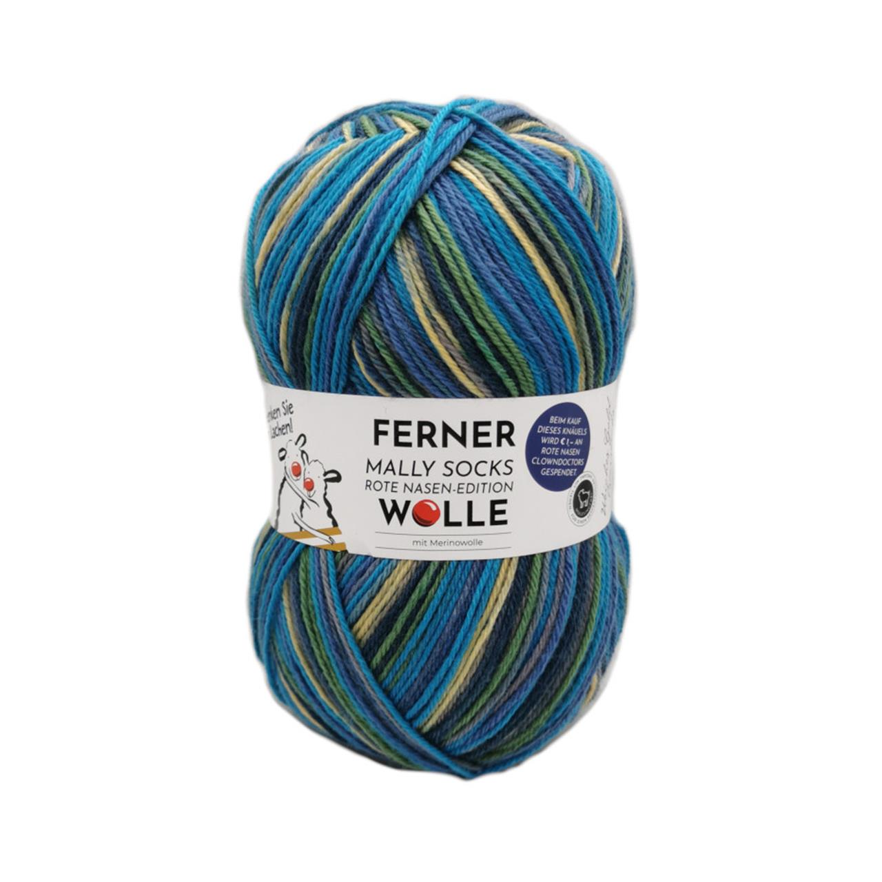Mally Socks Red Nose Clown 11 Natur-Blau-Grau-Olive
