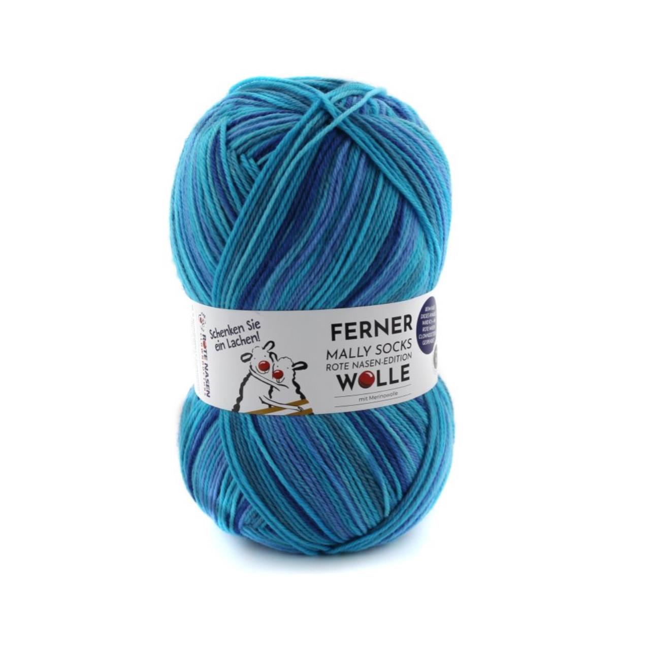 Mally Socks RED NOSE Clown 3 Dunkelblau-Blau-Türkis