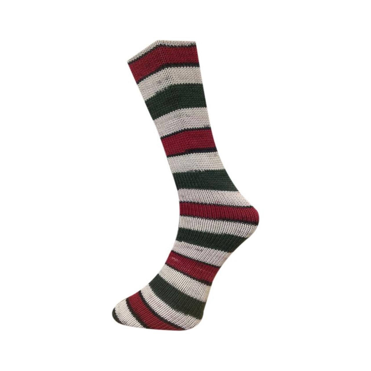 Mally Socks XMAS 21.12.23 Natur-Rot-Dunkelgrün