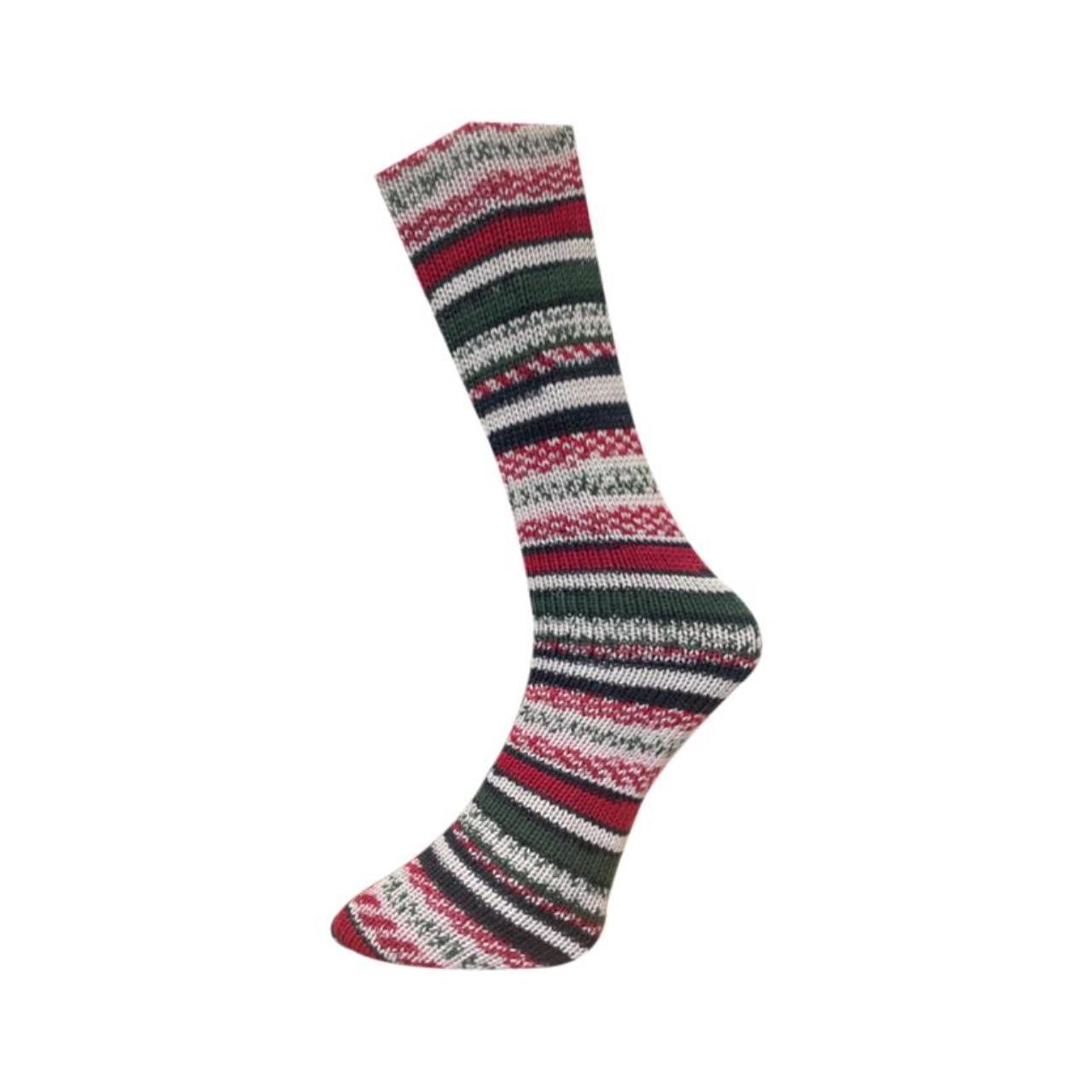 Mally Socks XMAS 24.12.23 Natur-Rot-Grün-Grün-Dunkelblau
