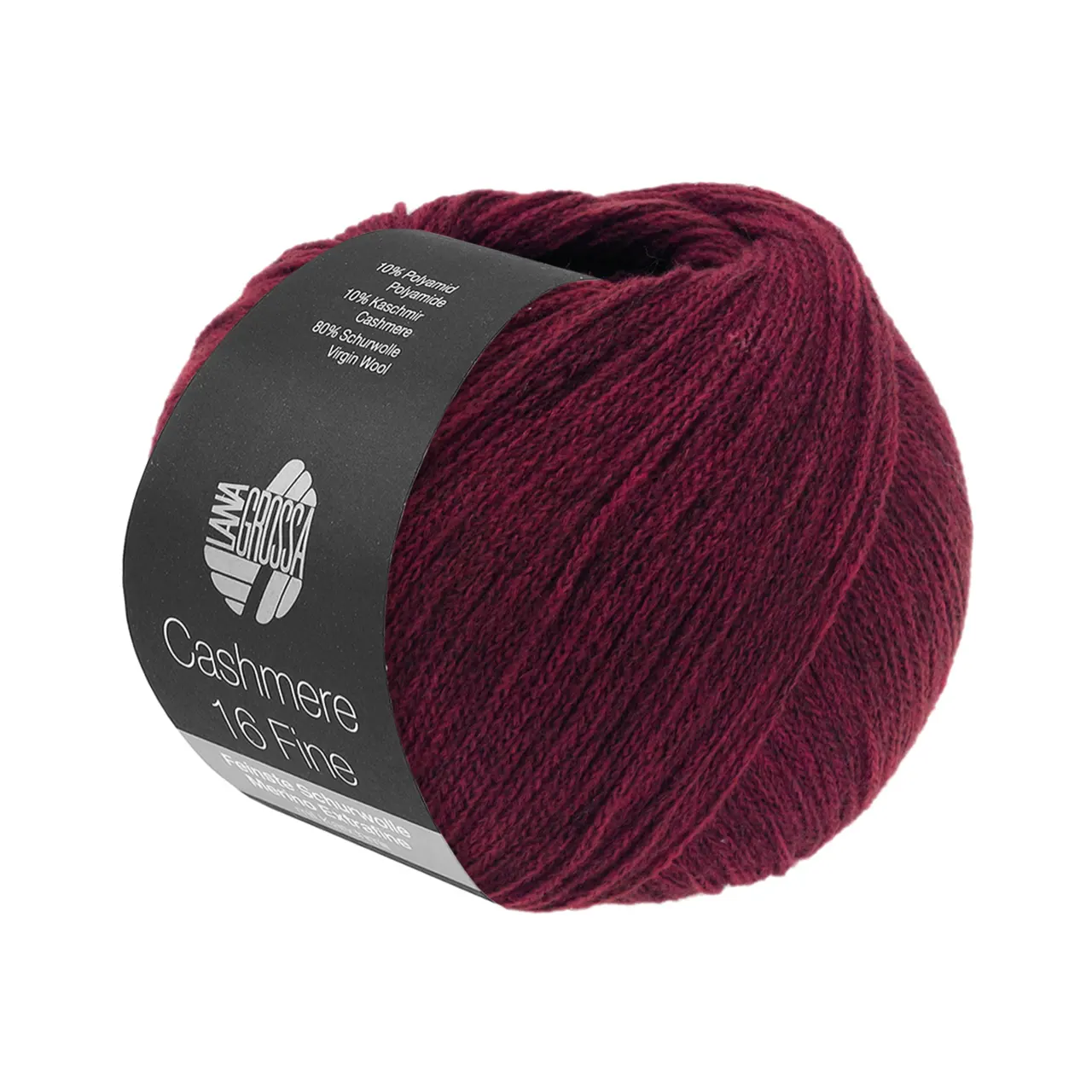 Cashmere 16 Fine 58 Burgund von Lana Grossa. Kettengarn aus Kaschmir- und Merinowolle