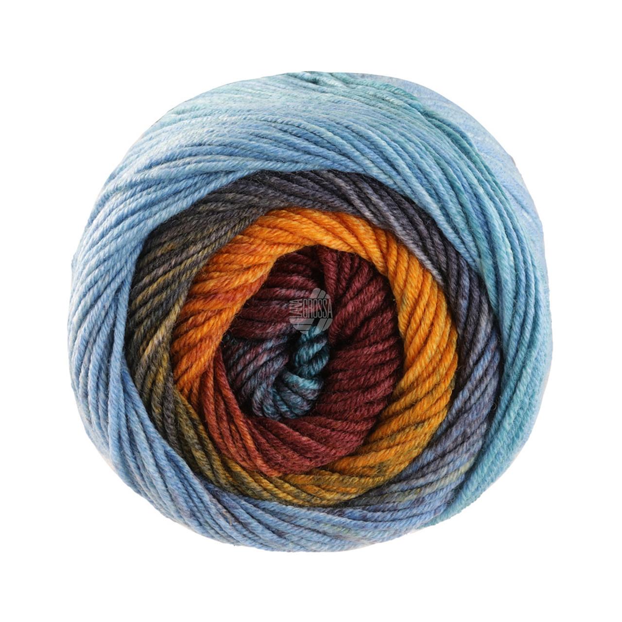 Cool Wool Big Color 4034 Zimtbraun/Gelb/Khaki/Dunkel-/Hellgrau/Pastellblau/Minttürkis