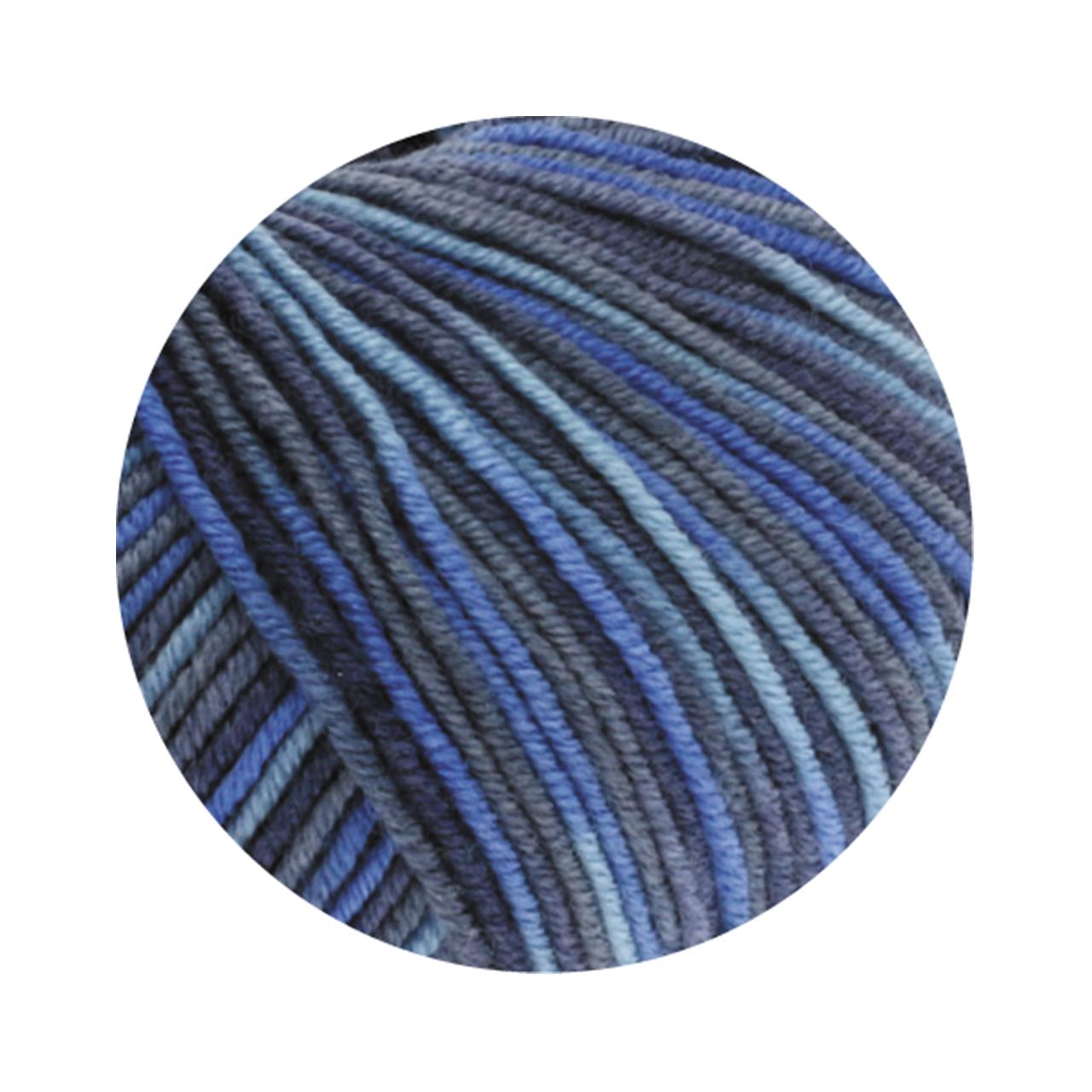Cool Wool Print 716 Jeans/Graublau/Royal