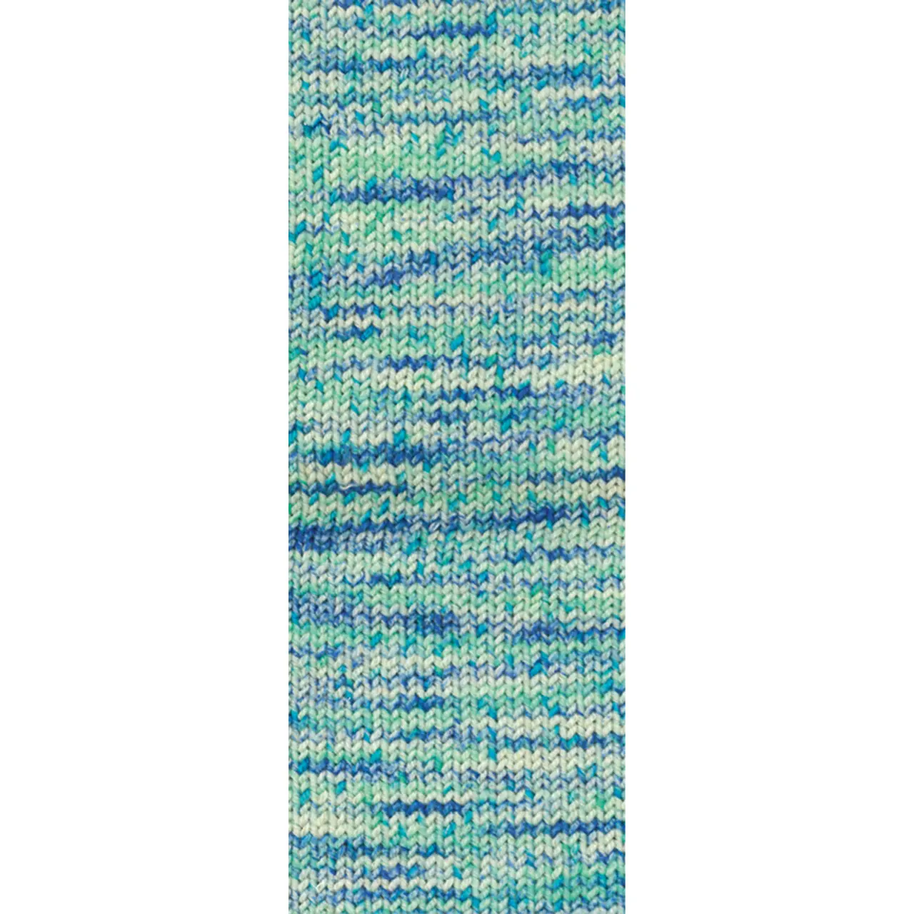 Cool Wool Spots 5005 Creme/Blau/Wasser-/Cyanblau von Lana Grossa. Extrafeine Merinowolle waschmaschinenfest mit buntem Sprenkeldruck