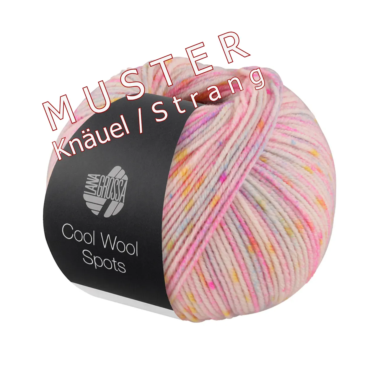 Cool Wool Spots 5005 Creme/Blau/Wasser-/Cyanblau von Lana Grossa. Extrafeine Merinowolle waschmaschinenfest mit buntem Sprenkeldruck