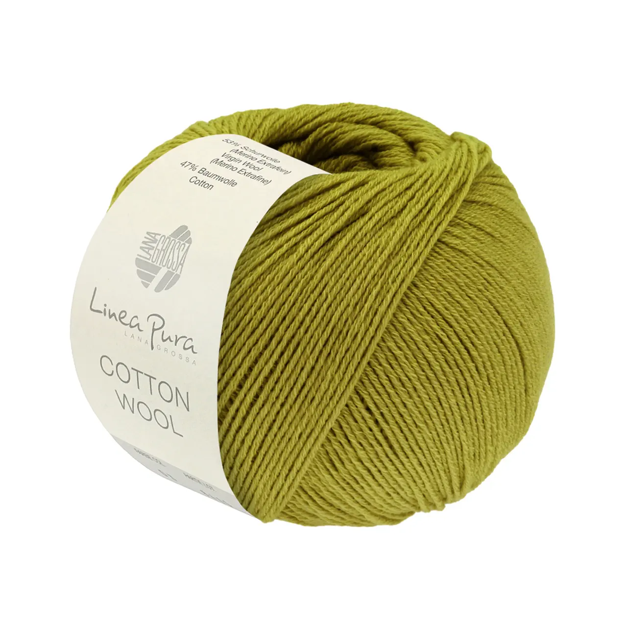 Cotton Wool (Linea Pura) 35 Pistazie von Lana Grossa. Klassisches Schurwollgarn mit Baumwolle
