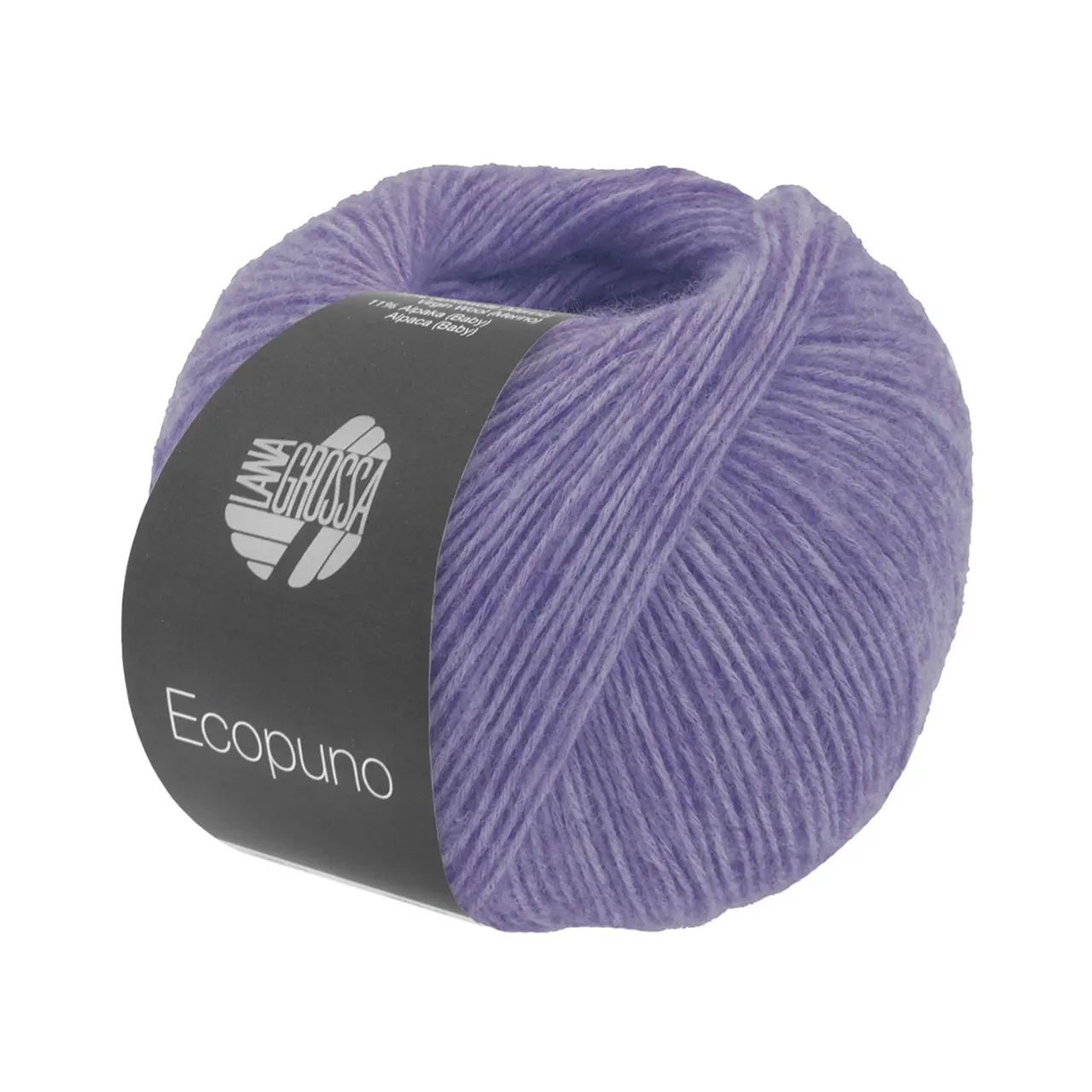Ecopuno 214 Lilablau von Lana Grossa. Edle Netzgarnstruktur aus Baumwolle gefüllt mit Merino/Alpaka