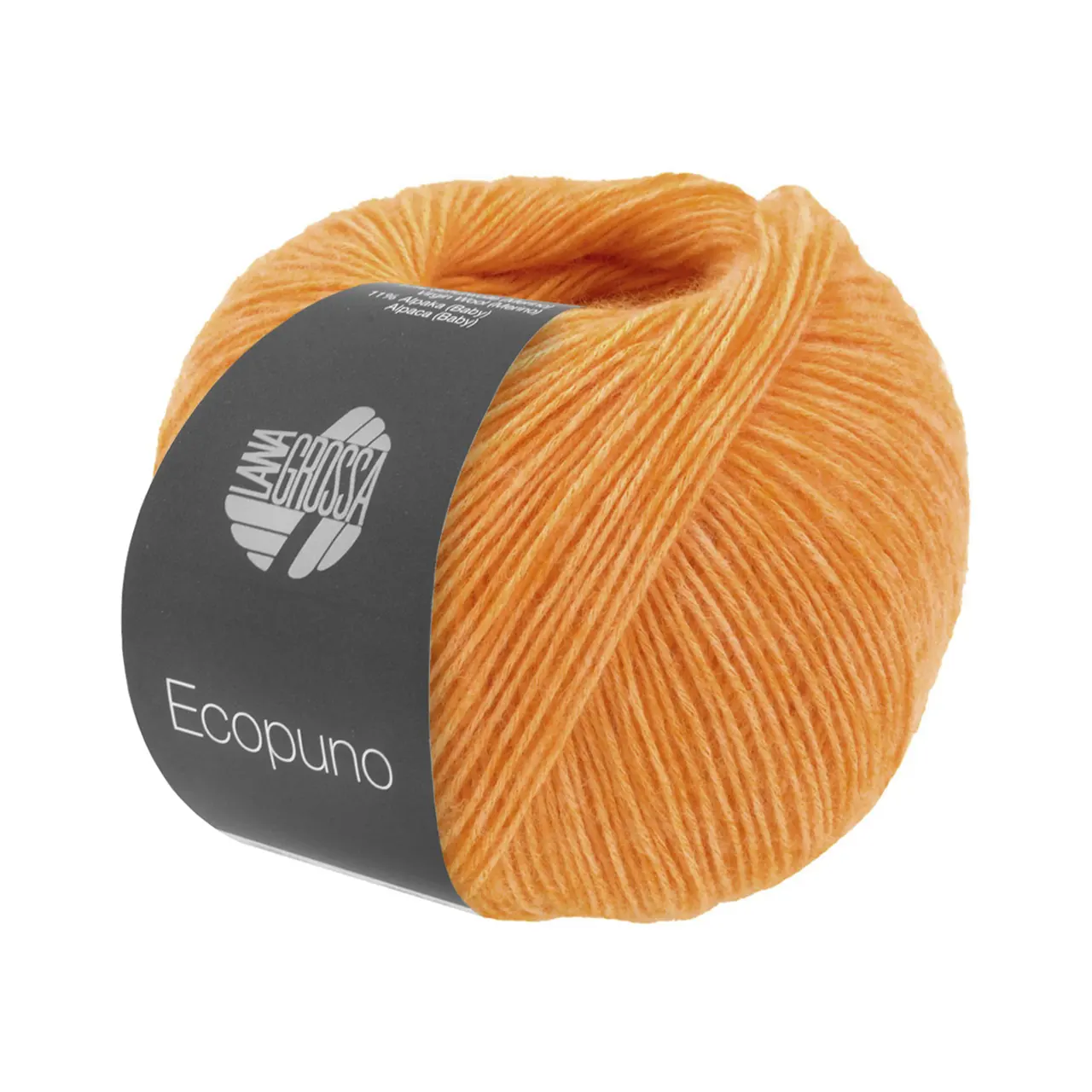 Ecopuno 216 Safrangelb von Lana Grossa. Edle Netzgarnstruktur aus Baumwolle gefüllt mit Merino/Alpaka